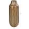 14" Brass Metal Snakeskin Inspired Vase with Dimensional Wavy Accents
